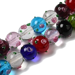 Fatti a mano perle di vetro irregolari fili, con smalto, tondo, colorato, 11.5~13.5x13.5~14x13~13.5mm, Foro: 1.5 mm, circa 33pcs/filo, 15.16'' (38.5 cm)