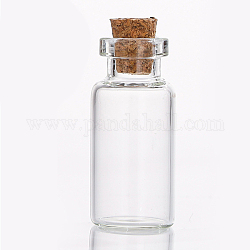 Мини-контейнеры для бутылок из боросиликатного стекла, бутылка желаний, с пробкой, колонка, прозрачные, 1.6x3.5 см, емкость: 3 мл (0.10 жидких унции)