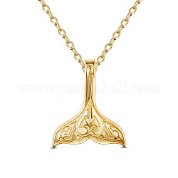 Shegrace 925 collares con colgante de plata esterlina, con 925 sello, forma de cola de ballena, dorado, 15.75 pulgada