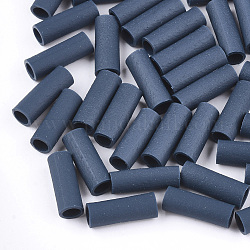 Резиновые бусины, трубка, стальной синий, 12~12.5x4~4.5 мм, отверстие : 3 мм, Около 4000 шт / 500 г