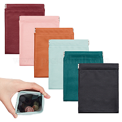 Nbeads 5шт 5 цвета искусственная кожа чехлы для наушников, сумки для хранения наушников, с пружинным замком, разноцветные, 14.8x12x0.55 см, 1 шт / цвет