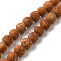 Gefärbt natürliche Achat Perlen Stränge, Runde, rauchig, 8~8.5 mm, Bohrung: 1 mm, ca. 47 Stk. / Strang, 15.5 Zoll