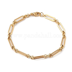 Placcatura ionica (ip) 304 braccialetto a catena figaro in acciaio inossidabile per donna, oro, 7-1/4 pollice (18.5 cm)