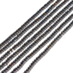 Brins de perles de zircon cubique, ronde, noir, 2~2.5mm, Trou: 0.6mm, Environ 193 pcs/chapelet, 14.57~15.08 pouce (37~38.3 cm)