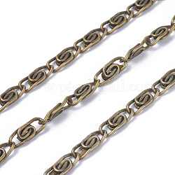 Cadenas de hierro Lumachina, sin soldar, color de bronce antiguo, con carrete, link: 5 mm de ancho, 11.5 mm de largo, aproximadamente 328.08 pie (100 m) / rollo