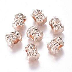 Perles européennes en alliage, Perles avec un grand trou   , fille, or rose, 13.5x10x9.5mm, Trou: 5mm
