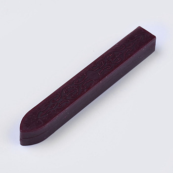 芯コードなしのワックスシーリングスティック  レトロなビンテージワックスシーリングスタンプ用  暗赤色  91x12x12mm DIY-WH0123-A01