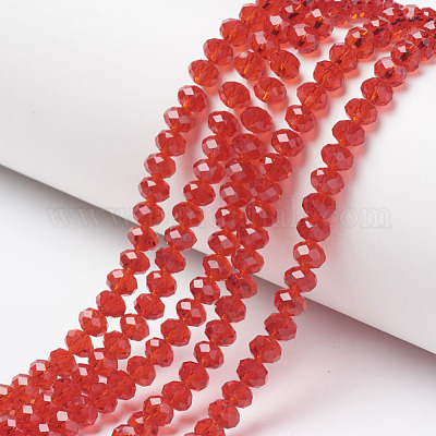  Dowarm 100 Pieces 8MM Round Crystal Glass Beads for Jewelry  Making, Faceted Rondelle Crystal Beads for Crafts Wine Charms Wind Chimes  Suncatchers, Finding Jewelry Spacer Beads, Red/Siam