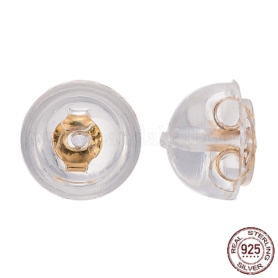 925 plata esterlina tuercas de oreja&nbsp;STER-E062-01G-1