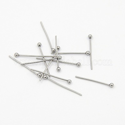 200Pcs Flat Head Pins for Jewelry Making 18mm Stainless Steel Flat