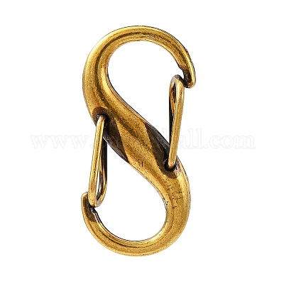 Wholesale Tibetan Style Alloy Double S Snap Hook Spring Keychain Clasps 
