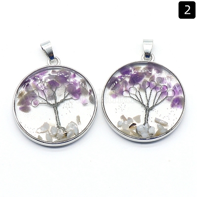 Natürlichen Amethyst Edelsteinanhänger&nbsp;PW-WGDCF81-02-1