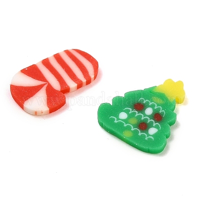 Thème de noël cabochons en pâte polymère faits à la main&nbsp;CLAY-Q004-11A-1
