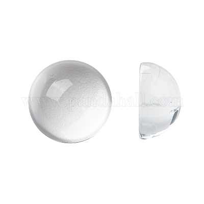 Mezzo trasparente cabochons di vetro rotondo&nbsp;GGLA-R027-18mm-1