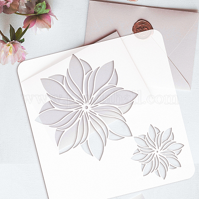 30x30cm Pet Hollow Out Drawing Painting Stencils Geometric Pattern for DIY Scrapbook Photo Album, White