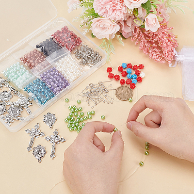 Wholesale PH PandaHall Rosary Necklace Cross Charms Rosary Making Supplies  with Resin & Plastic Imitation Pearl Beads Cross Beads Kit for Rosary  Easter Eid Mubarak Ramadan Bracelet Necklace Jewelry Making 