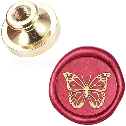 CRASPIRE Wax Seal Stamp Head Butterfly Removable Sealing Brass Stamp Head for Creative Gift Envelopes Invitations Cards Decoration AJEW-WH0099-187-1