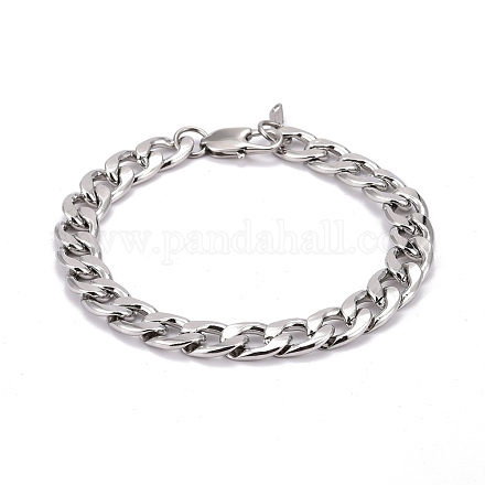 304 Stainless Steel Curb Chains Bracelets BJEW-JB06273-02-1