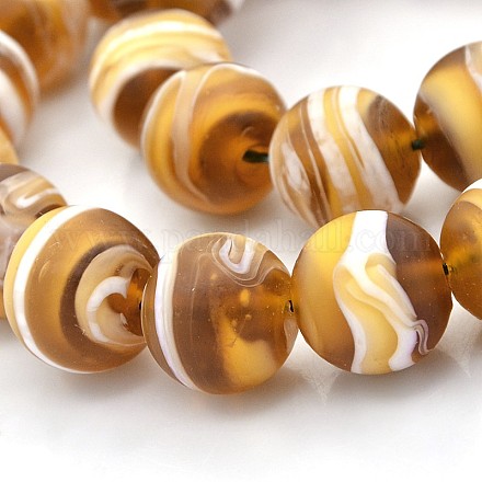 Handmade Frosted Lampwork Beads Strands LAMP-J044-05-1