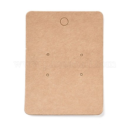 空白のクラフト紙のイヤリング ディスプレイ カード  長方形  バリーウッド  7.8x5.8x0.05cm  穴：1.5mm CDIS-G005-12-1