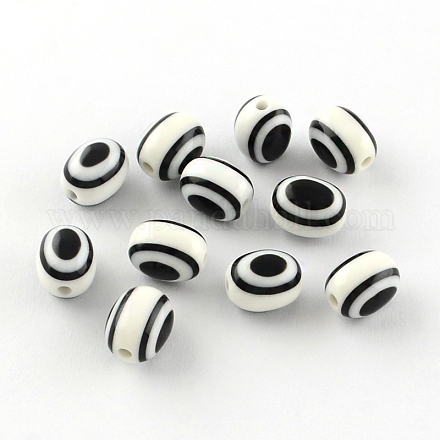 Oval Evil Eye Resin Beads RESI-R160-8x10-14-1