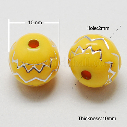 Plating Acrylic Beads PACR-S191-10mm-08-1