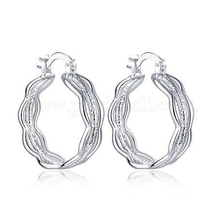 Vogue Design Ring Brass Hoop Earrings EJEW-BB10500-1