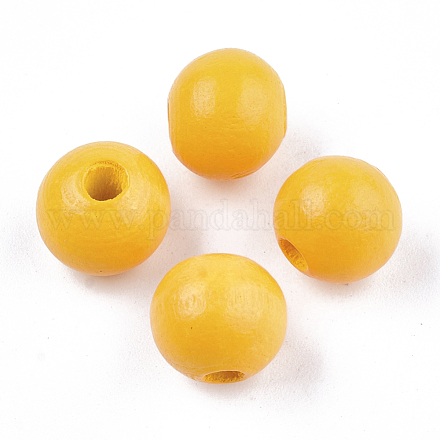 Painted Natural Wood Beads WOOD-S049-05I-1