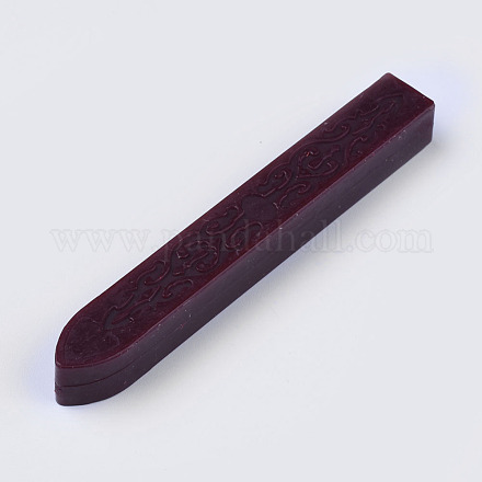 芯コードなしのワックスシーリングスティック  レトロなビンテージワックスシーリングスタンプ用  暗赤色  91x12x12mm DIY-WH0123-A01-1