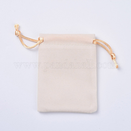ビロードのパッキング袋  巾着袋  小麦  9.2~9.5x7~7.2cm TP-I002-7x9-02-1