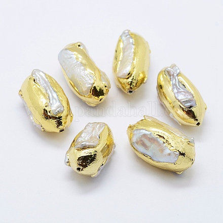Perlas naturales abalorios de agua dulce cultivadas PEAR-F006-89G-1