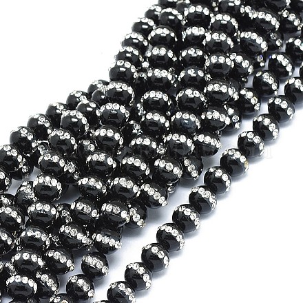 Brins de perles d'onyx noir naturel G-F604-08A-8mm-1