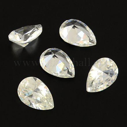 Teardrop Shaped Cubic Zirconia Pointed Back Cabochons X-ZIRC-R011-14x10-02-1