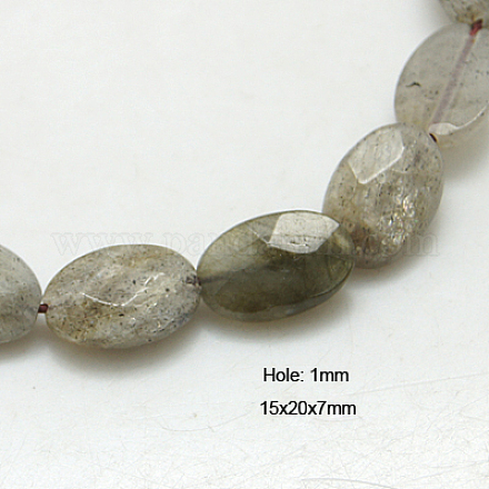 Natural Labradorite Beads Strands G-G214-15x20x7mm-10-1