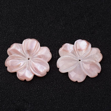 Flower Natural Pink Shell Beads BSHE-L008-05C-1