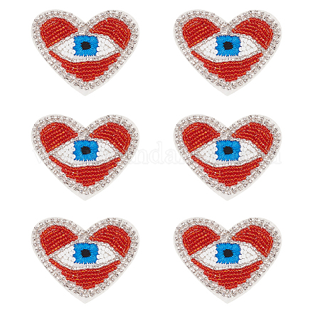 Corazón con apliques bordados de mal de ojo DIY-WH0401-27-1