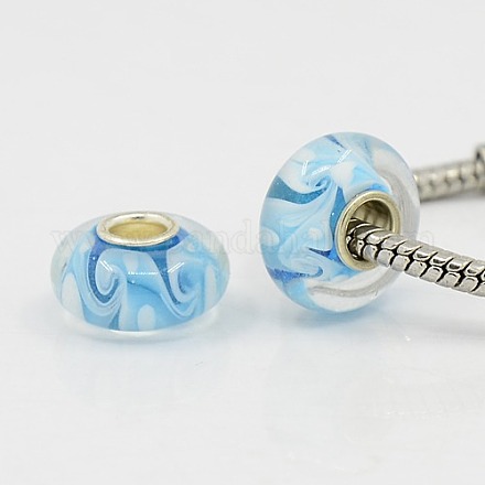 Psychédélique verre fait main de Murano européen grandes perles de trou pour la fabrication de bijoux X-LPDL-B001-744-1