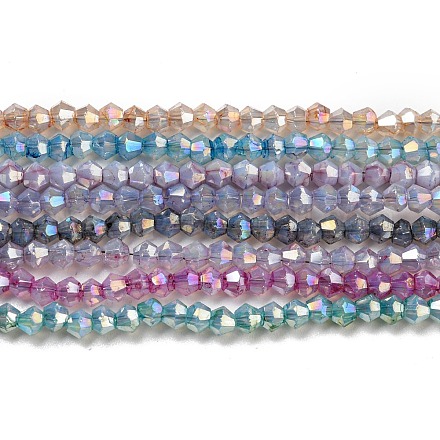 Baking Painted Transparent Glass Beads Strands DGLA-F002-04-1