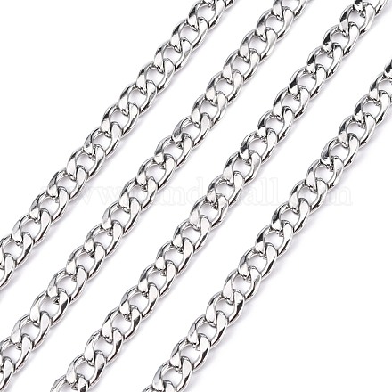 304 Stainless Steel Cuban Link Chains CHS-G010-02P-1