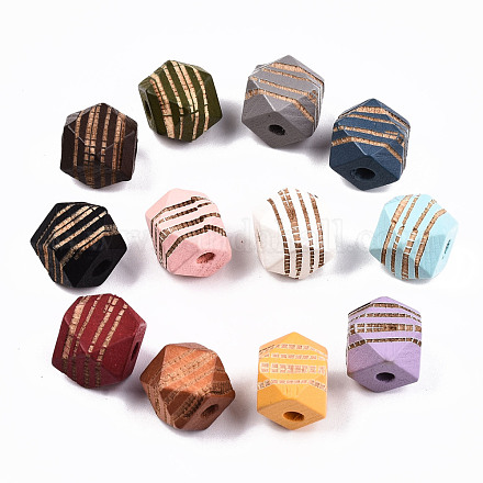Painted Natural Wood Beads WOOD-T021-52B-M-1