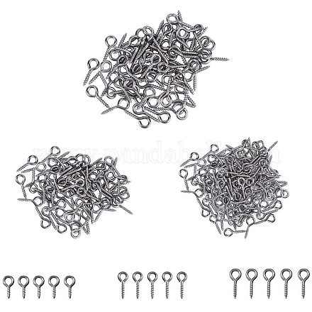 UNICRAFTALE 3 Size(8/10/12mm) 304 Stainless Steel Screw Eye Pins about 420pcs Eye Pin Hooks Eyelets Screw Threaded Clasps Hooks Peg Bails for Half Drilled Beads Jewelry Making STAS-UN0001-32-1