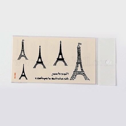 Mixta torre Eiffel de París da forma de arte corporal fresco falsos extraíble tatuajes temporales pegatinas de papel X-AJEW-O010-14-1