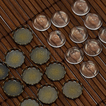 9.5~10mm freie gewölbte Glas Cabochon Abdeckung für flache runde diy Foto Messingcabochon Herstellung DIY-X0103-AB-NR-1