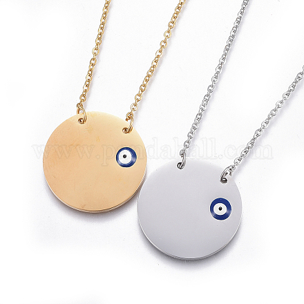 304 Stainless Steel Pendant Necklaces NJEW-E141-23-1