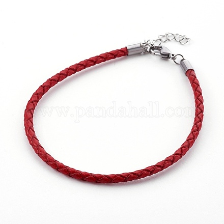 Braided Leather Cord Bracelet Making MAK-L018-05B-1