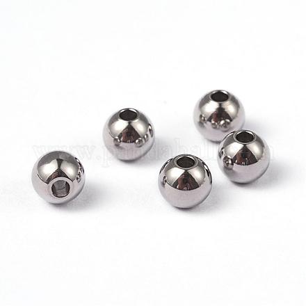 Perles rondes en 202 acier inoxydable STAS-O091-A-04P-1