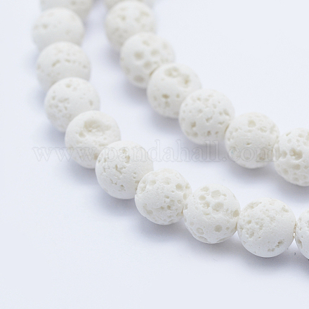 Brins de perles de pierre de lave naturelle X-G-P344-01-10mm-1