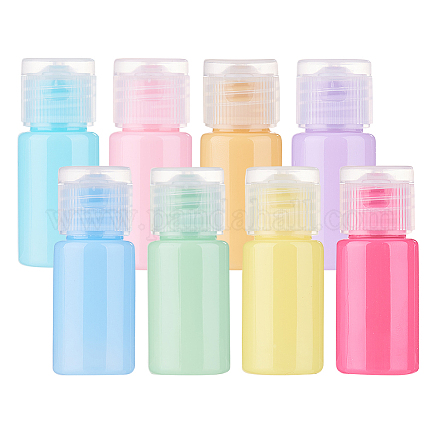 Benecreat 24 pz 10 ml macaron bottiglia di lozione vuota con tappo a vibrazione bottiglie di viaggio aereo di plastica per gel doccia shampoo profumo articoli da toeletta MRMJ-BC0001-49-1