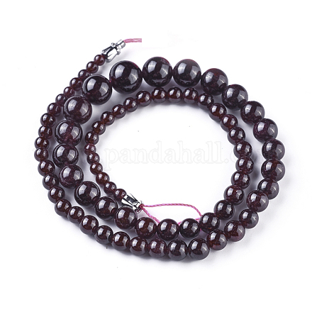 Grenat naturel colliers de perles NJEW-G327-01-1