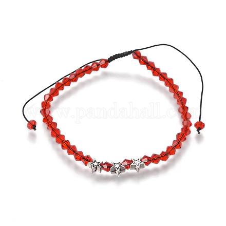 Verstellbare Nylonschnur geflochtenen Perlen Armbänder BJEW-JB04521-06-1